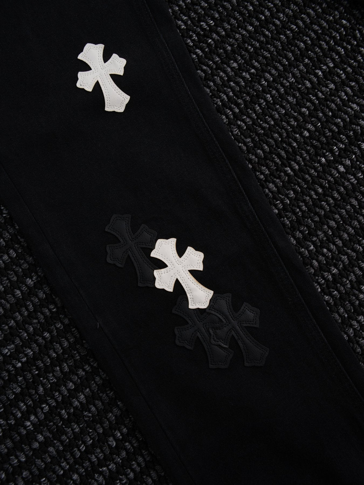Chrome Hearts Cross Patch Black Jeans — detail